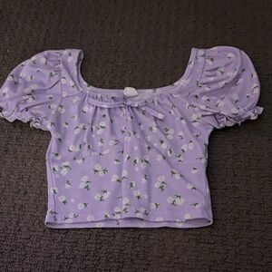 SHEIN Purple Floral Kids Blouse